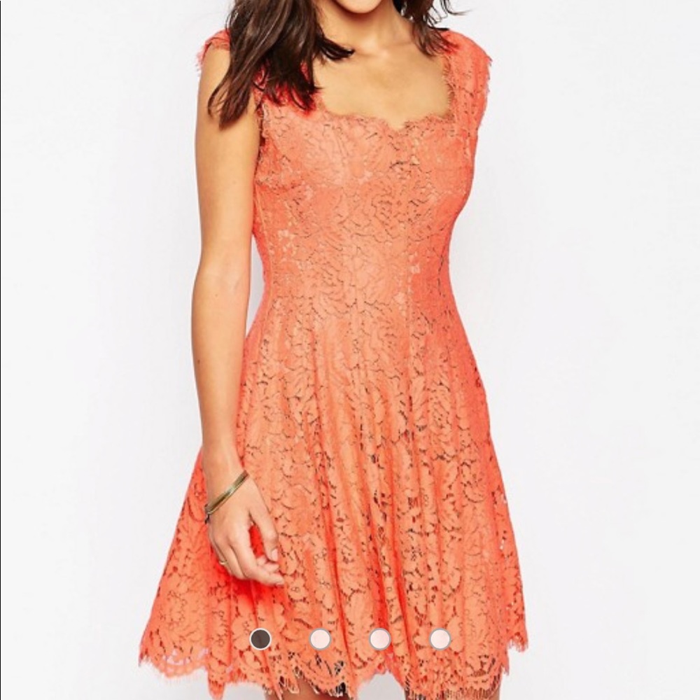 Greylin Bette Lace Scallop Skater Dress